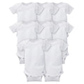 Gerber Baby Boys & Girls 8-Pack Short Sleeve Onesies Bodysuits 0-3 Months Solid White
