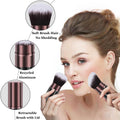 Retractable Kabuki Makeup Brush, 2 Pack Travel Powder Foundation Makeup Brush Face Blush Brushes for Blending Liquid, Blush, Bronzer, Buffing,