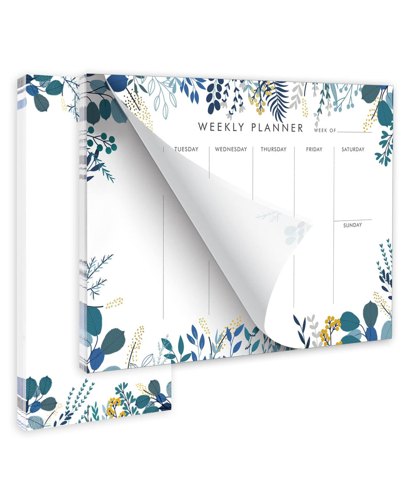 Weekly Planner Notepad Tear off Set of 2 Weekly Calendar Pad 52 Undated to Do List Notepad Sheets Desk Planner Planning Pads Productivity Tracker