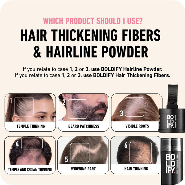 BOLDIFY Hair Fibers - Fill In Thinning and Fine Hair for an Instantly Fuller, Thicker Look - 14 Shades for Women & Men (Black, 12g) 12g Black