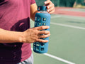 Purifyou Premium 40/32 / 22/12 Oz Glass Water Bottles with Times to Drink and Volume, Silicone Sleeve & Stainless Steel Lid Insert, Reusable for