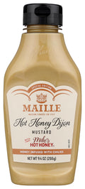 Maille x Mike's Hot Honey Special Edition Savory-Sweet Condiment with a Spicy Kick Hot Honey Dijon Mustard Gluten-Free, Shelf-Stable 9.4oz Mustard