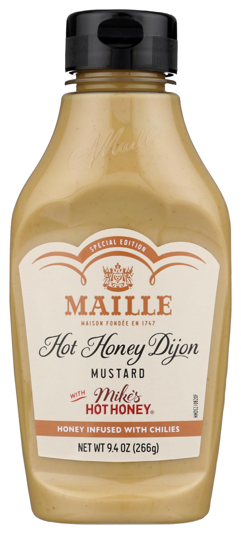 Maille x Mike's Hot Honey Special Edition Savory-Sweet Condiment with a Spicy Kick Hot Honey Dijon Mustard Gluten-Free, Shelf-Stable 9.4oz Mustard
