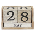 Wooden Perpetual Block Calendar for Desk, Wood Month Date Display Blocks for Teachers, Students, Classroom, Rustic Farmhouse Office Decor, Desk
