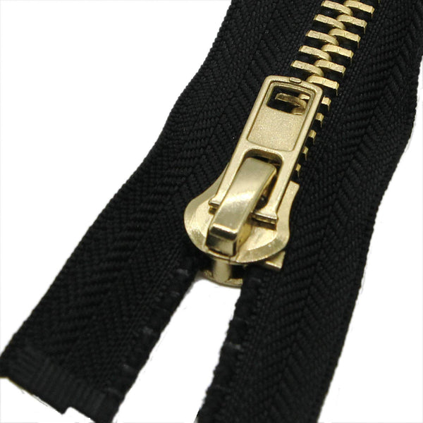 Leekayer Separating Metal Jacket Zipper 0 24 Inch Brass Zipper Heavy Duty Metal Zippers for Jackets, Sewing Coats Crafts (24" Brass