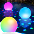 Rechargeable Floating Pool Lights, 6 Inch Light up Pool Balls with Underwater Lights Show, Color Changing LED Pool Light That Float, IP68