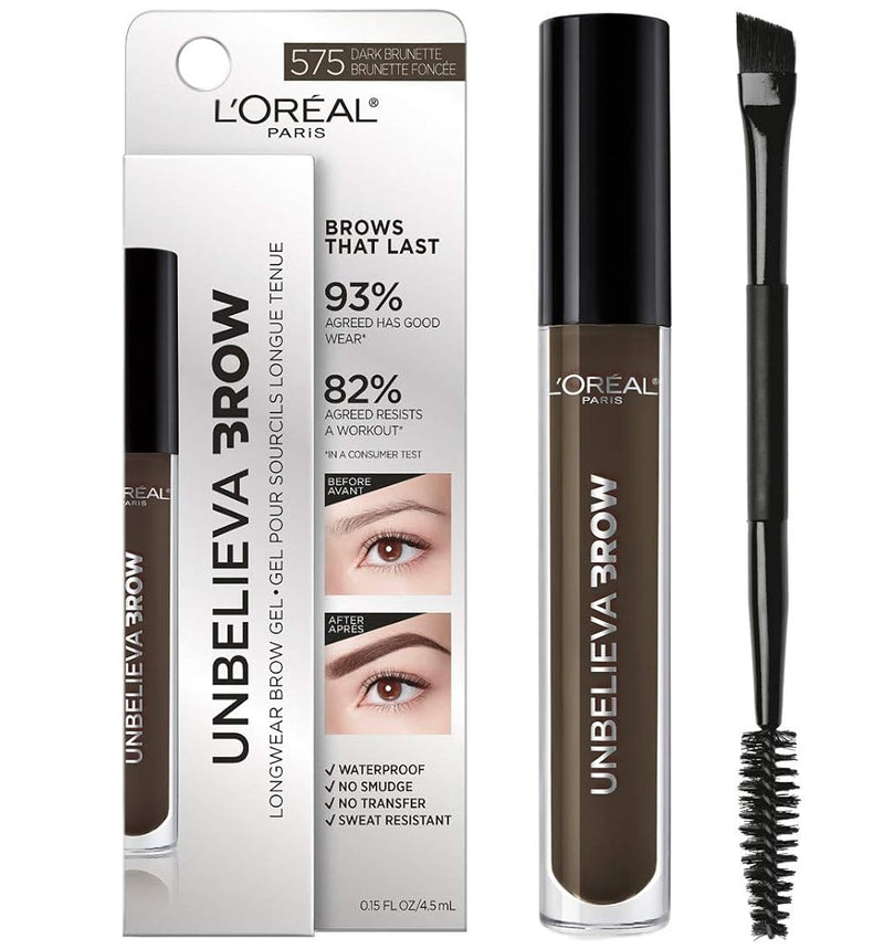 L'Oreal Paris Unbelieva-Brow Longwear Waterproof Tinted Brow Gel, Smudge-Resistant, Transfer- Proof, Quick Drying, Easy and Quick Application with