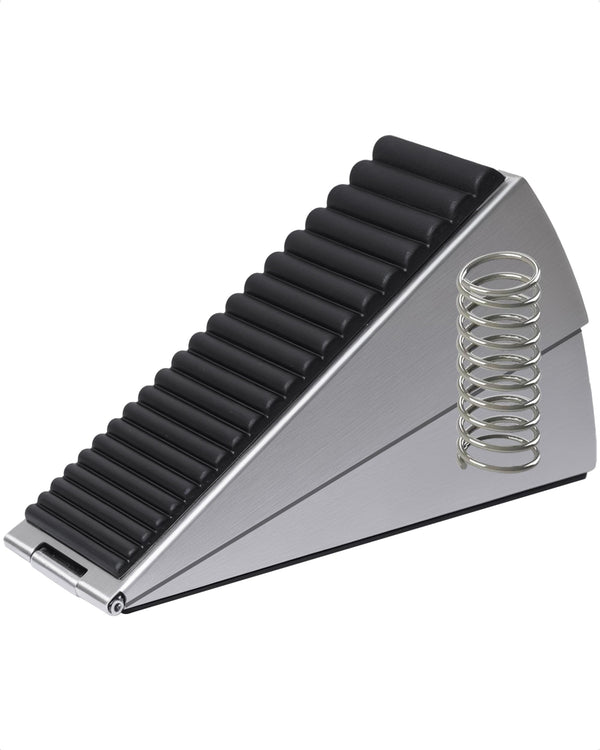 Large Door Stopper - Metal Door Wedge, Tall Door Stopper, Spring Rubber for Extra Strong Grip (Silver, 1 Pack) 1 Pack Silver