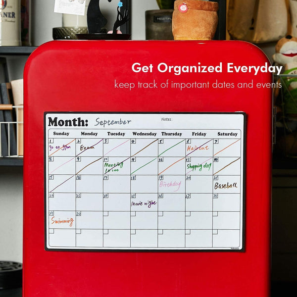 Fridge Calendar Magnetic Dry Erase Whiteboard Calendar For Refrigerator Planners 16.9 Inches X 11.8 Inches 16.9"W x 11.8"H