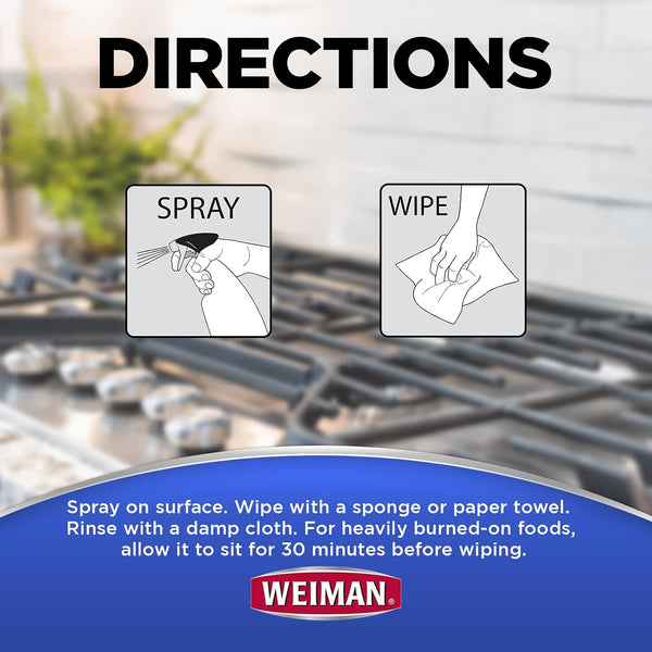 Weiman Gas Range Cleaner and Degreaser, Single, Lemon, 1 Count (Pack of 1)