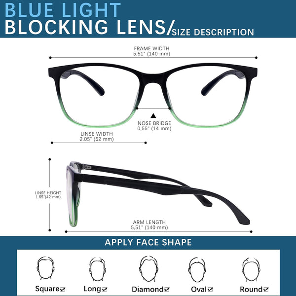 Oilway Blue-Light Blocking Glasses Computer Reading/Gaming/TV/Phones Glasses Fashion Anti Eyestrain Glasses for Women Men(E6