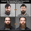 Beard Straightener for Men w/Beard Oil, Balm, Comb & E-Book for All Beard Type,w/Dual Voltage Travel-Friendly,Auto Shut-Off,Anti-Scald Feature