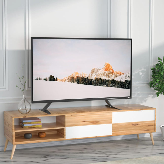 WALI Universal TV Stand 55 Inch TV, TV Stand Mount for 22-65 Inch LCD Flat Screen Tvs, Table Top TV Stands Holds up to 1
