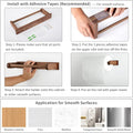 Wood-Paper-Towel-Holder-Under-Cabinet-Kitchen-Handmade - Wall Mounted/Adhesive No Drill Sturdy Roll Hanging Organizer, Horizontal Papertowel