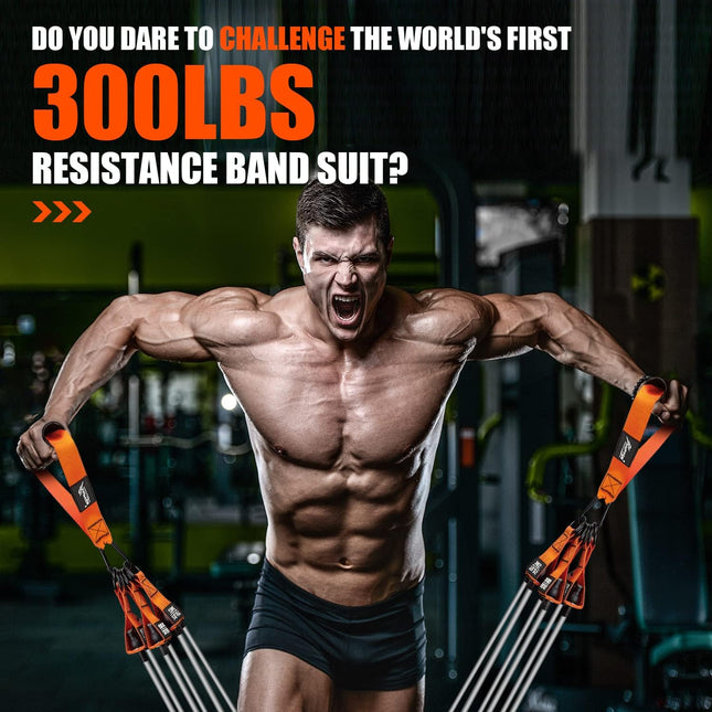 Resistance Bands, Heavy Exercise Bands with Handles, Fitness Bands Set for Worki