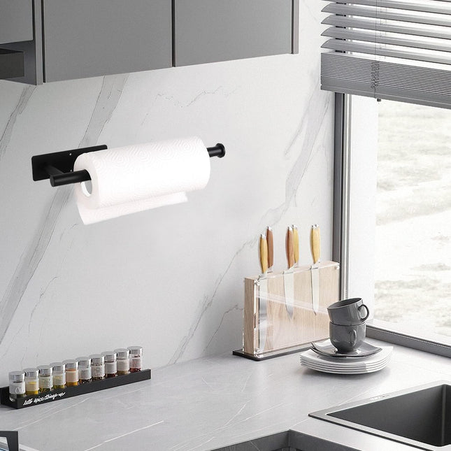 Paper Towel Holder under Cabinet Wall Mount,Self Adhesive and Drilling Paper Towel Holders,Sus304 Stainless Steel Paper 