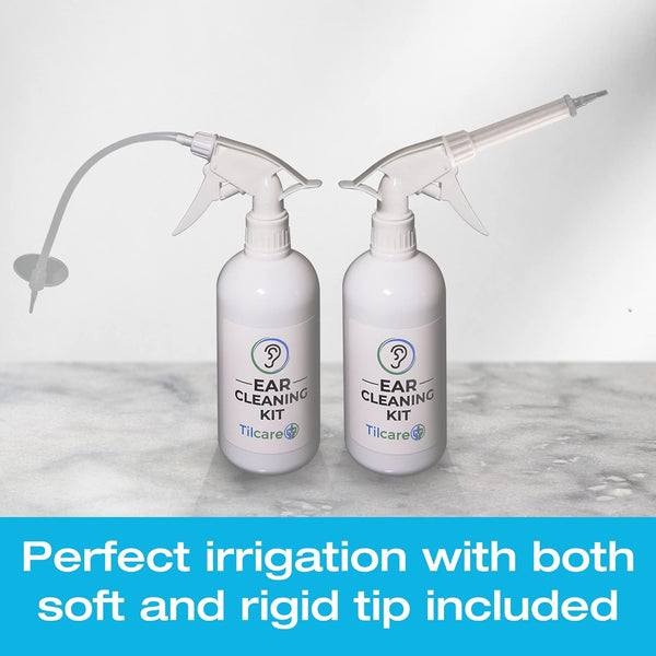 Ear Wax Removal Tool by Tilcare - Ear Irrigation Flushing System for Adults & Kids - Perfect Ear Cleaning Kit - Includes Basin, Syringe, Curette