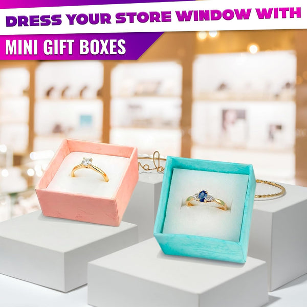 KETAR 24 Pcs Earring Boxes for Jewelry Gift, 1.57 x 1.57” Small Gift Box | Earring Box Bulk for Studs, Rings, and Pendants; Decorative Ribbon Bow,
