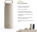 GRANDTIES 2 Lids Sports Stainless Steel Water Bottles – Wide Mouth Vacuum Insulated Reusable Leak Proof BPA-Free Travel Metal Canteen, Thermal