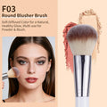 DUcare Foundation Contour Blush Conceal Brush Set, 3PCS Angled Synthetic Kabuki Brush for Blending Setting Buffing with Liquid, Cream and Powder