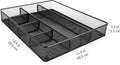 Amazon Basics Metal Mesh Desk Organizer with 6 Compartments, Anti-Slip Pen Holder Storage Tray for Office Supplies and Home, Black 1