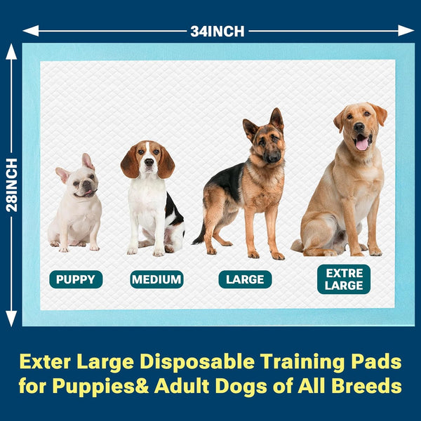 Super Absorbent Puppy Pads 28"X34" 50 Count, Quick Drying Dog Training Pee Pads, Disposable Underpads for Baby and Adults