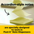 Post-It Pop-Up Notes Dispenser, Organizes Desk & Keeps Notes Nearby, Black Base, Clear Top, Includes 50 Sheets of 3 in X 3 in Canary Yellow Sheets