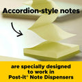 Post-it Pop-up Notes, 3 x 3 in, Canary Yellow, 24 Pads, 100 Sheets/Pad | School Supplies, Office Products, Accordion Sticky Notes work with Pop-Up
