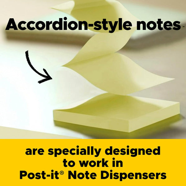 Post-it Pop-up Notes, 3 x 3 in, Canary Yellow, 24 Pads, 100 Sheets/Pad | School Supplies, Office Products, Accordion Sticky Notes work with Pop-Up