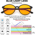 LIKSMU Blue Light Blocking Glasses Computer Gaming TV Phone Sleeping Glasses Women Men Professional Filter Anti Eyestrain B1 Orange Lens 99.9%