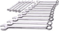 Max Torque 15-Piece Premium Combination Wrench Set, Chrome Vanadium Steel, Long Pattern Design | Include Metric Sizes 8, 9, 10, 11, 12, 13, 14,