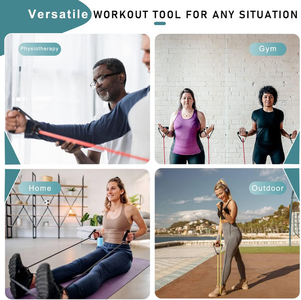 Resistance Bands with Handles, Exercise Bands with Handles, Door Anchor Green