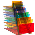 12 Sheets Transparent Stained Glass Sheet Variety Pack, 4 x 6 inch Cathedral Art Glass Mosaic Tiles for Crafts, Stained Glass Supplies for