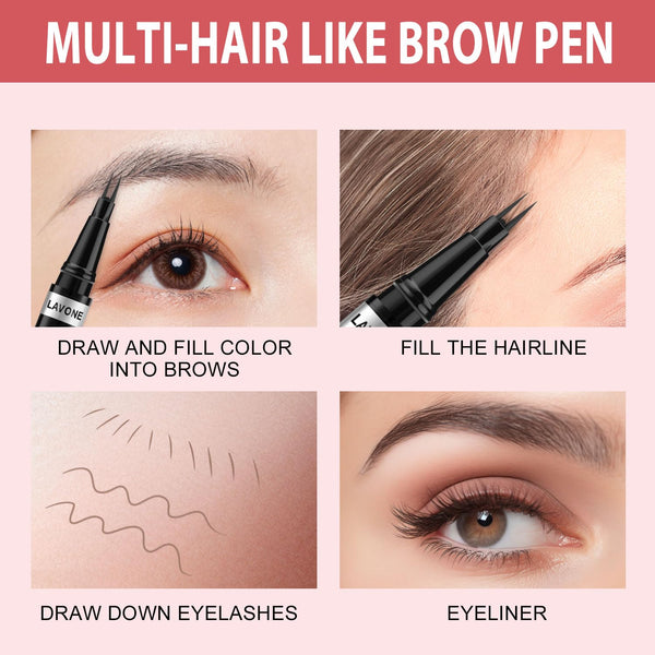 Eyebrow Pencil, 2-in-1 Waterproof Eyebrow Pen, with 2 Tip Microblading Eyebrow Pencil and Ultra-Precise Brow Pencil, with Eyebrow Brush, Eyebrow