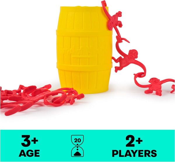 Spin Master Games, Barrel of Monkeys, Retro Linking Fun for Preschoolers, Family Games, 1 & Up Players, for Ages 3 & Up Barrel of Monkeys - Retro