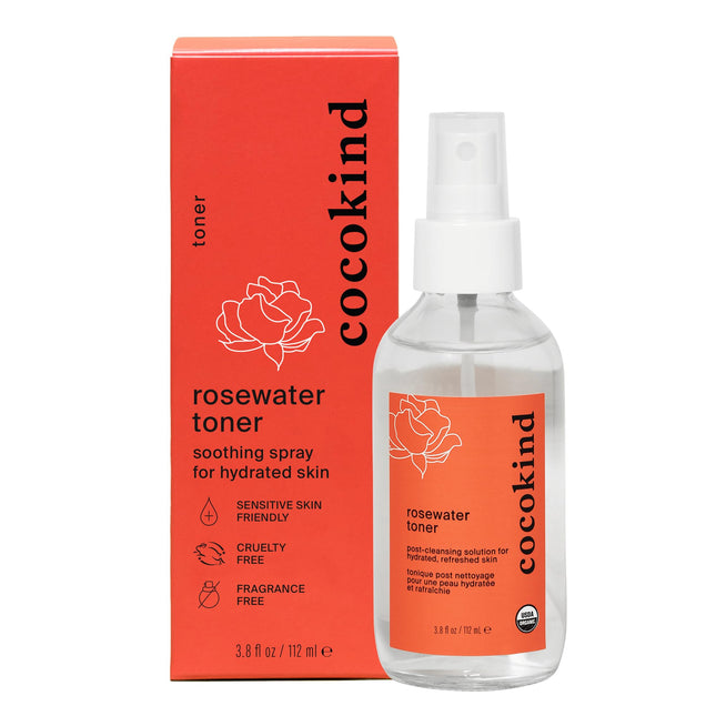 Rosewater Facial Toner by Cocokind, Multipurpose Spray to Set Makeup, Double Cle