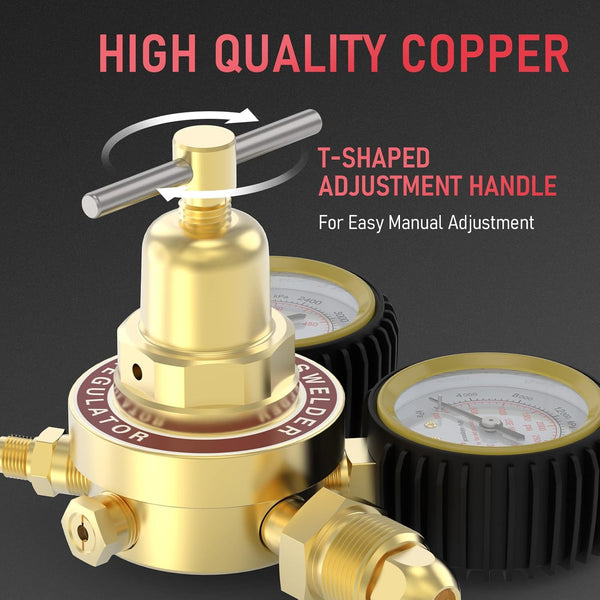 YESWELDER Nitrogen Regulator with Hose, 0-600 PSI and 0-4000PSI Output Pressure, CGA580 Inlet Connection and 1/4" Male Flare Fitting