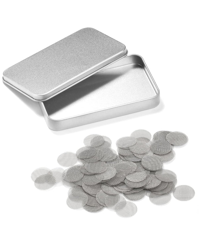 200 PCS 1/2 Inch Stainless Steel Pipe Screens, 1/2 Inch Metal Pipe Screen with Metal Box