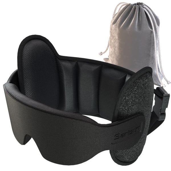 SARISUN Airplane Travel Pillow for Different Heights, Stable Head Support Black Airplane Seats with Headrest