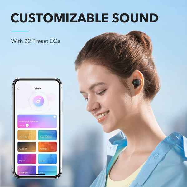 Soundcore by Anker A20I True Wireless Earbuds, Bluetooth 5.3, App, Customized Sound, 28H Long Playtime, Water-Resistant, 2 Mics for AI Clear
