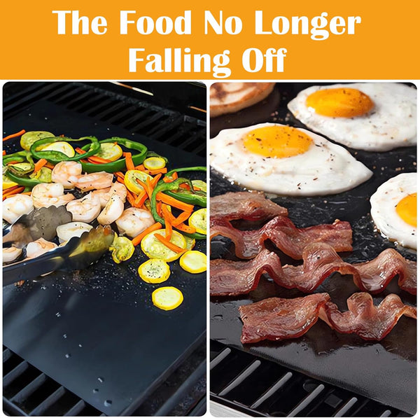 Dailyart Grill Mats for Outdoor Grill, Grill Mats Non Stick Set of 5 BBQ Grill Mat Baking Mats Teflon BBQ Grilling Accessories Reusable,Works on