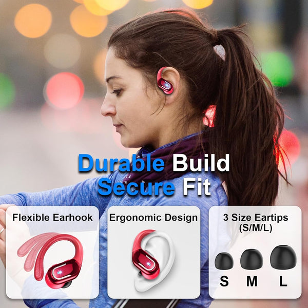 Wireless Earbud, 75Hrs Bluetooth 5.4 Headphones IP7 Waterproof for Sport, Running Wireless Earphones with ENC Noise Canceling Mics, Deep Bass over