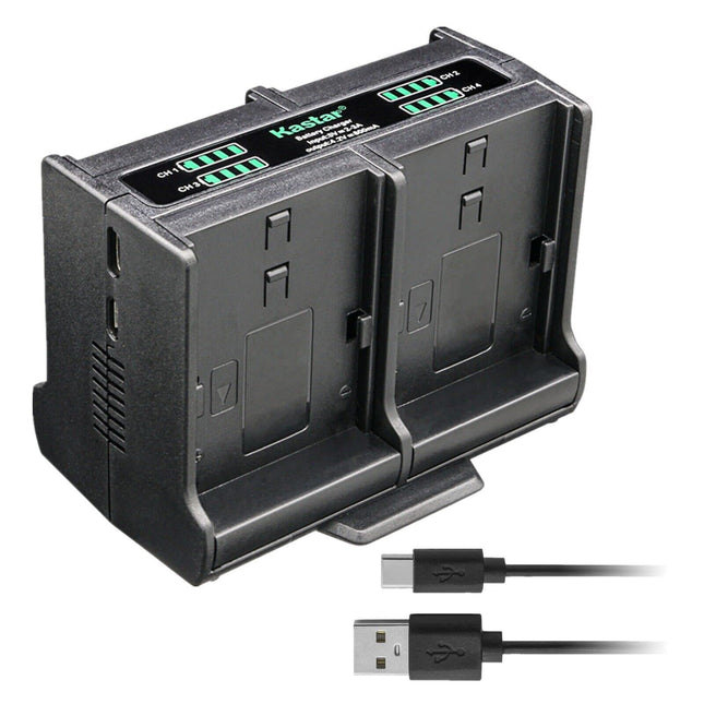Kastar Quadruple Battery Charger Compatible with Minolta MND20 44 MP / 2.7K Ultra HD Digital Camera, Full HD 1080P Recha