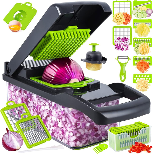 Vegetable Chopper, Pro Onion Chopper, 14 in 1Multifunctional Food Chopper, Kitchen Vegetable Slicer Dicer Cutter,Veggie 