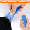 KUSUFEFI Plastic Razor Blade Scraper, 2PCS Scraper Tool with 60PCS Plastic Blades, Cleaning Scraper Remover for Stickers, Decals, Adhesive,