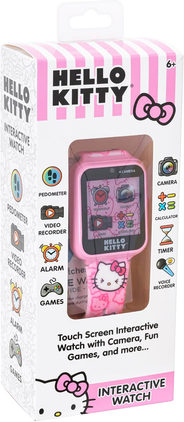Hello Kitty Kids Smartwatch - Interactive Touchscreen with 10 Watch Faces, Camera, Games, Alarm, Step Tracker & More - Fun Gift for Girls with