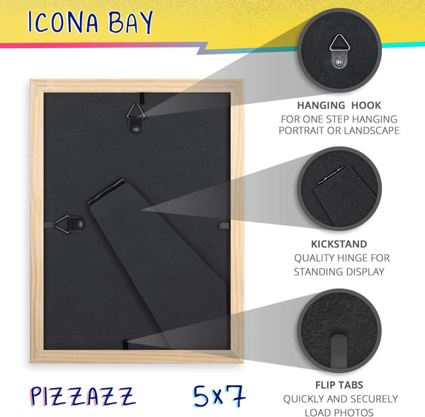 Icona Bay 5x7 Picture Frame, Red Colored Solid Wood Scandinavian Style Frame for Photo, Pizzazz Collection | Icona Bay sturdy wooden photo frame,