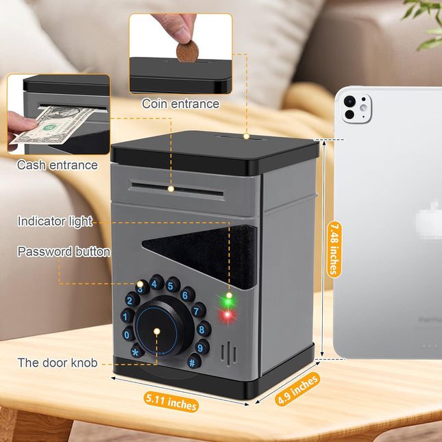 Boy Piggy Bank for Kids, Safe for Kid with Cultivating Good Saving Habit, Electr