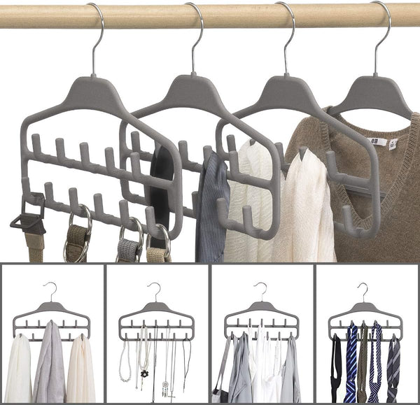 Belt Hanger Rack Holder for Closet, Sturdy Belt Organizer with 360 Degree Swivel, 11 Large Sturdy Belt Hooks, Non Slip Rubberized Belt Storage,