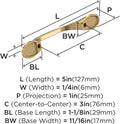 Amerock 3" Ravino Champagne Bronze Arch Drawer Pull | 3 inch (76mm) Center-to-Center Mounting Distance and 5 inches Overall Length, Durable Zinc